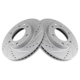 thumbnail image 1 of Brake Rotor Drilled Slotted Front Coated Pair For Hyundai Entourage Kia Sedona, 1 of 9