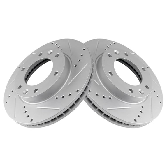 Brake Rotor Drilled Slotted Front Coated Pair For Hyundai Entourage Kia Sedona