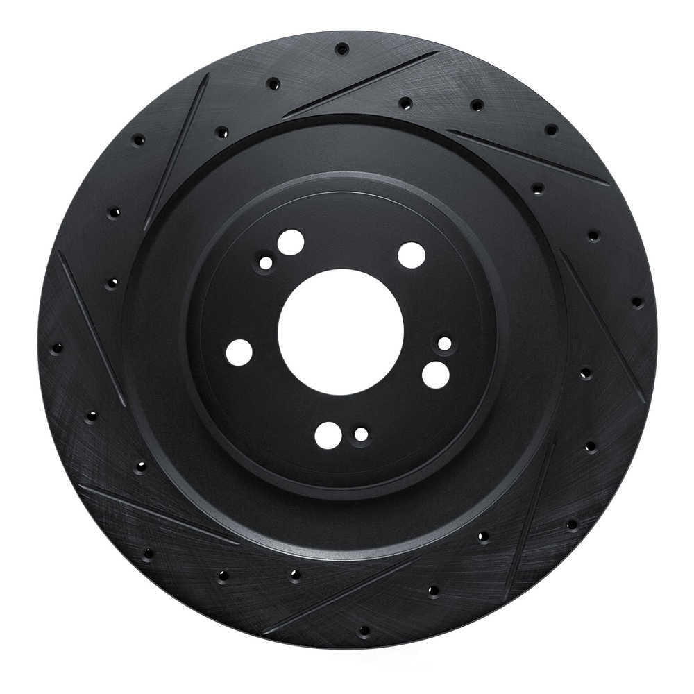Dynamic Friction Company 633-10007L DFC Brake Rotor - Drilled And Slotted - Black