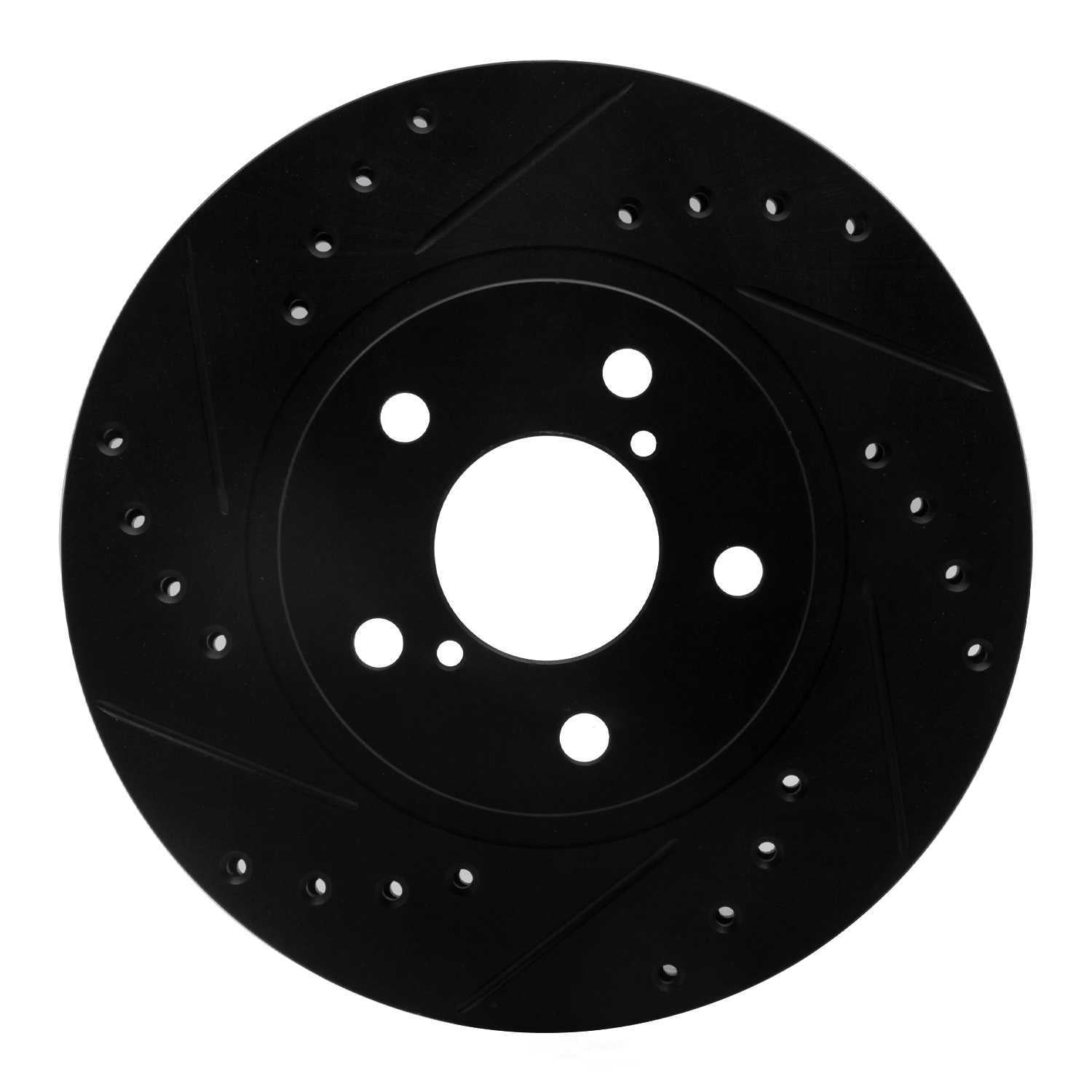 Dynamic Friction Company 633-13007L DFC Brake Rotor - Drilled And Slotted - Black