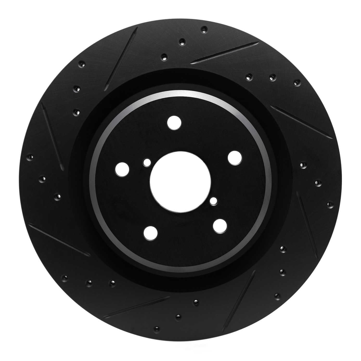 Dynamic Friction Company 633-13044L DFC Brake Rotor - Drilled And Slotted - Black