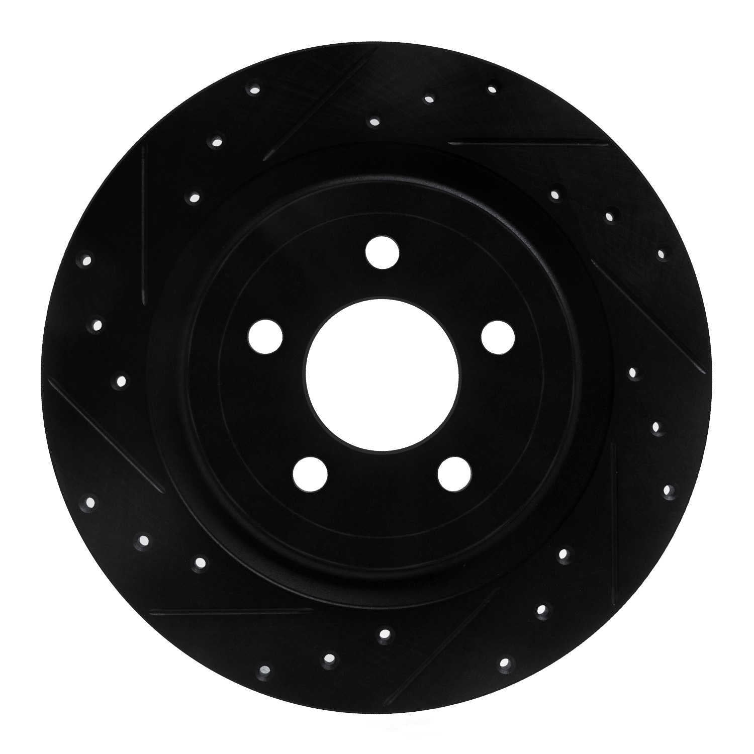 Dynamic Friction Company 633-54280L DFC Brake Rotor - Drilled And Slotted - Black