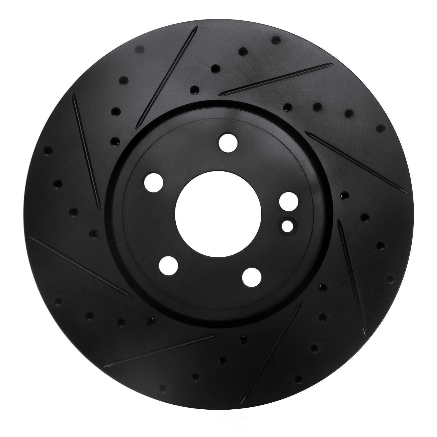 Dynamic Friction Company 633-63186L DFC Brake Rotor - Drilled And Slotted - Black