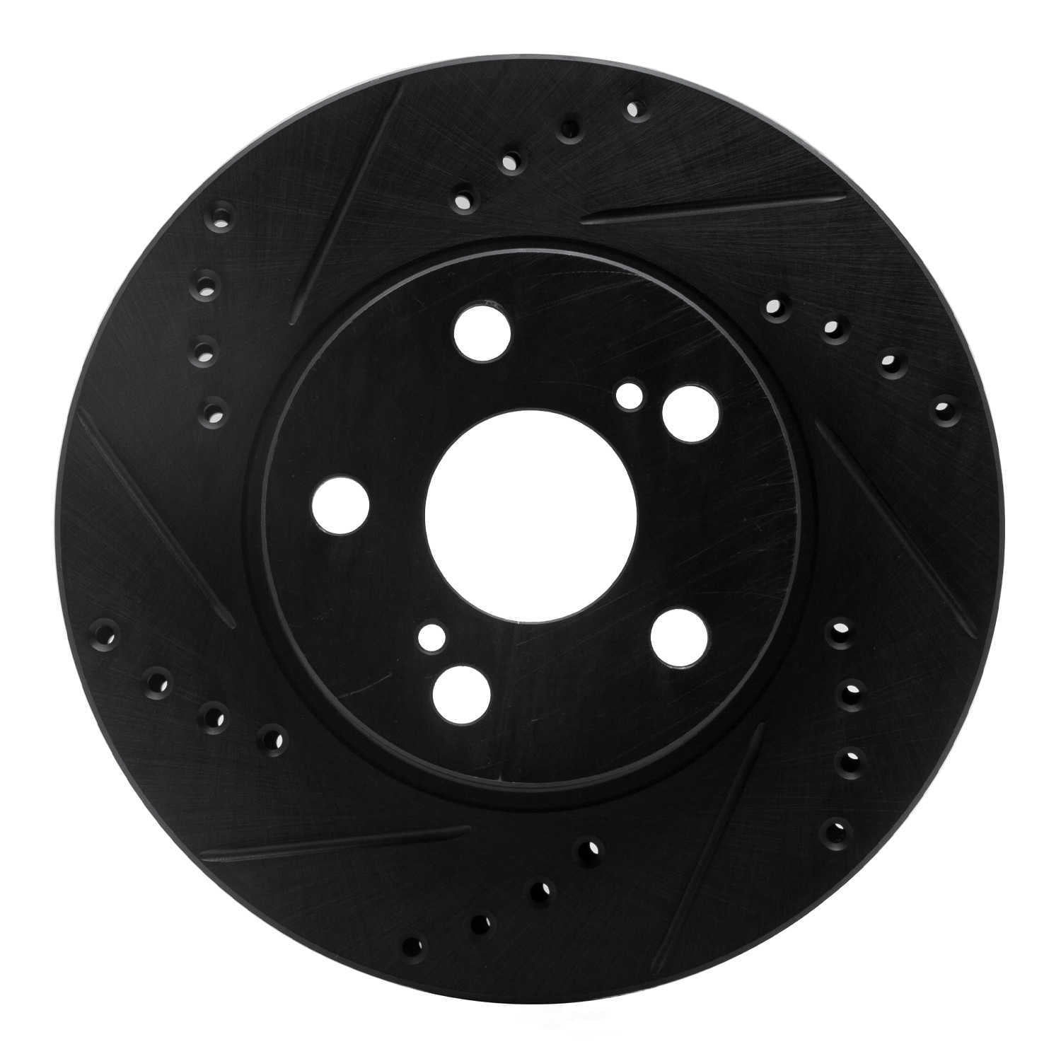 Dynamic Friction Company 633-76077L DFC Brake Rotor - Drilled And Slotted - Black