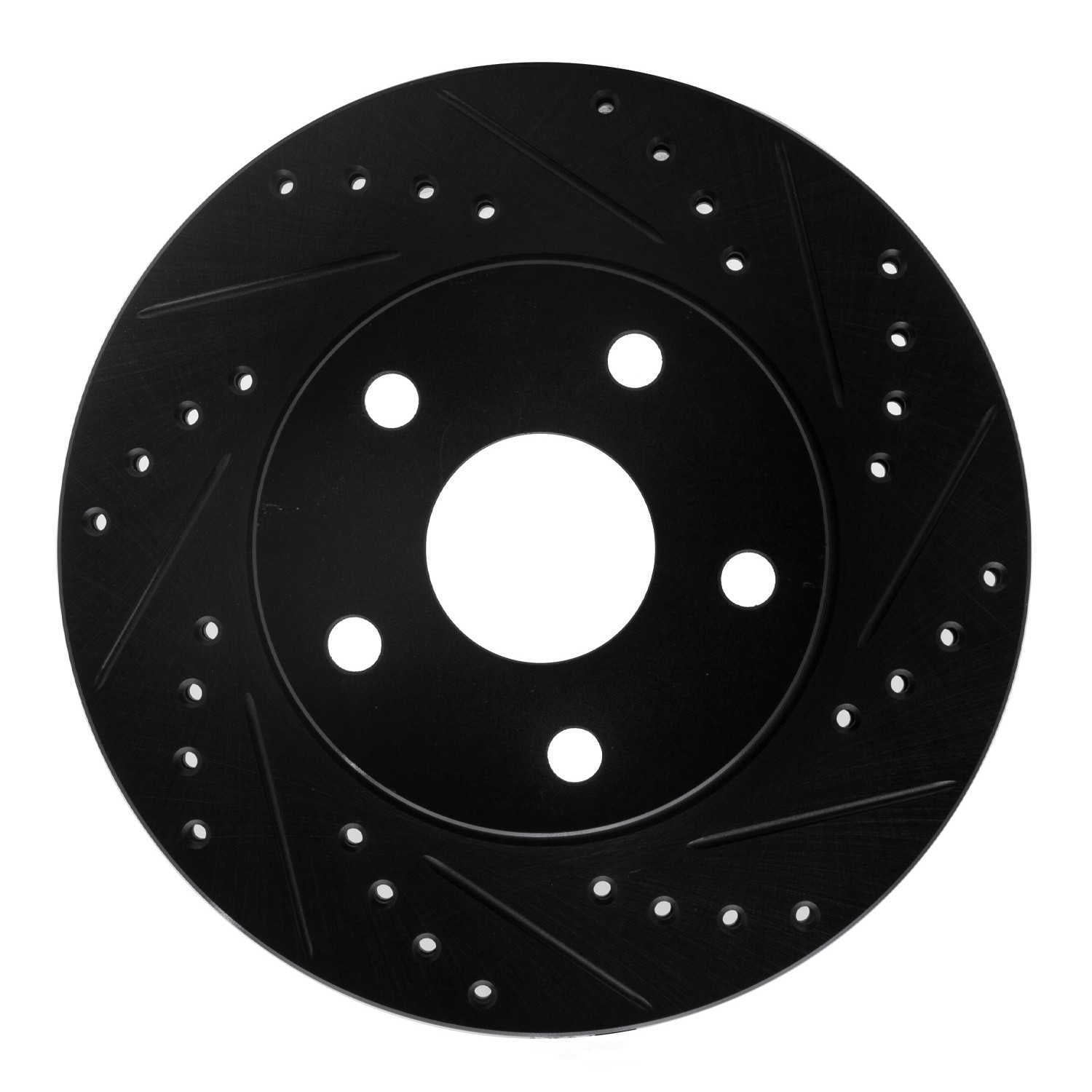 Dynamic Friction Company 633-76111R DFC Brake Rotor - Drilled And Slotted - Black