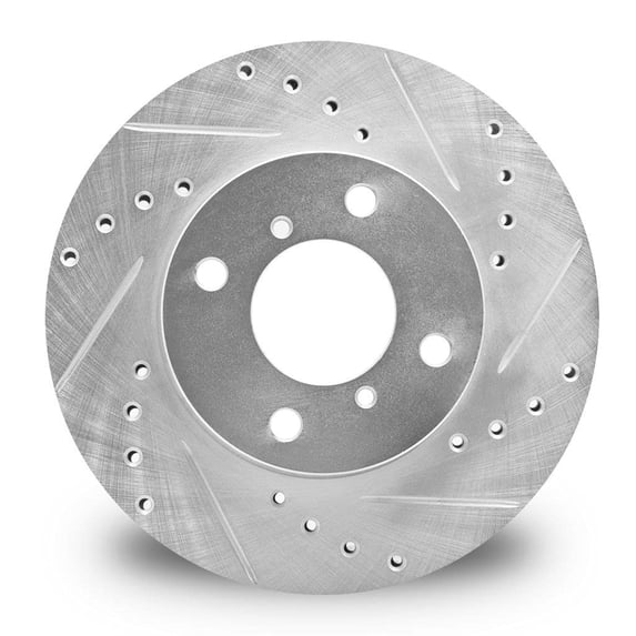 Brake Rotor - Drilled and Slotted - Silver 631-20016R