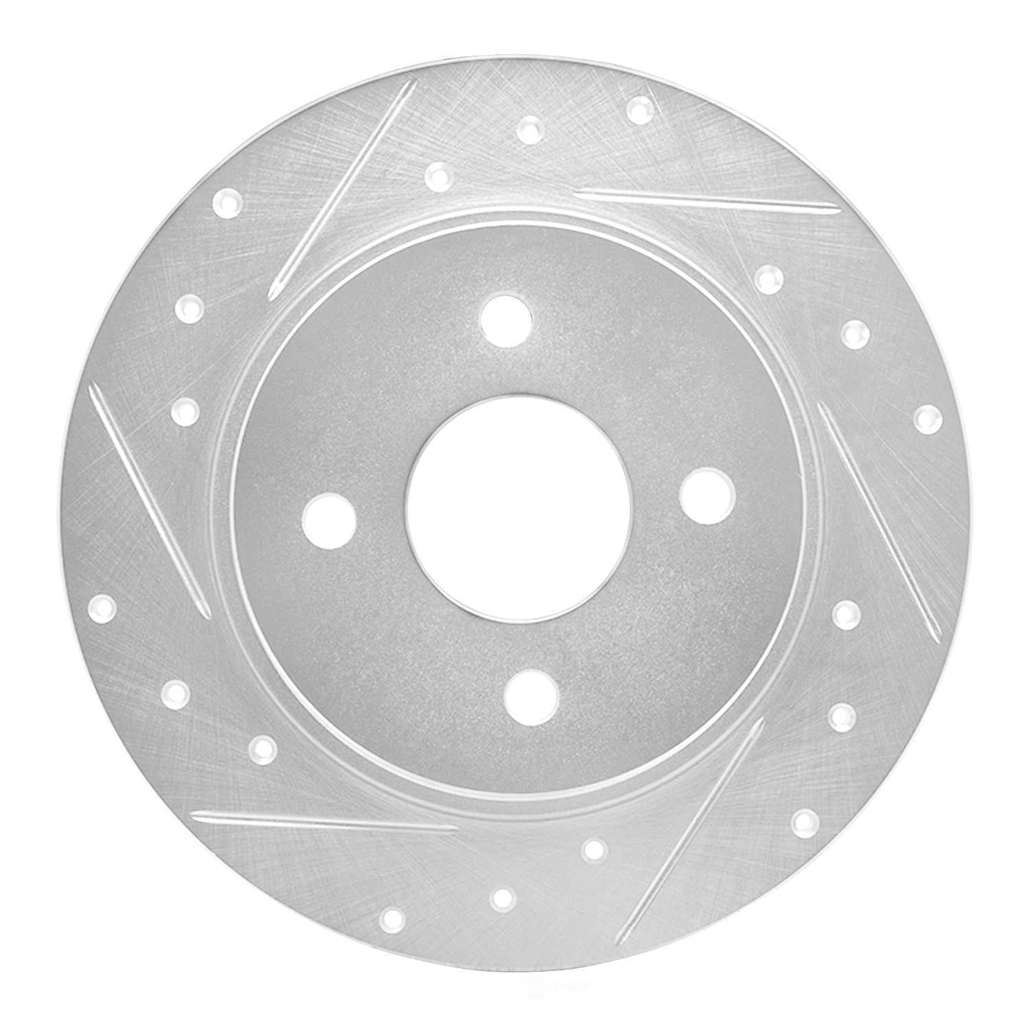 Dynamic Friction Company 631-54271L DFC Brake Rotor - Drilled And Slotted - Silver