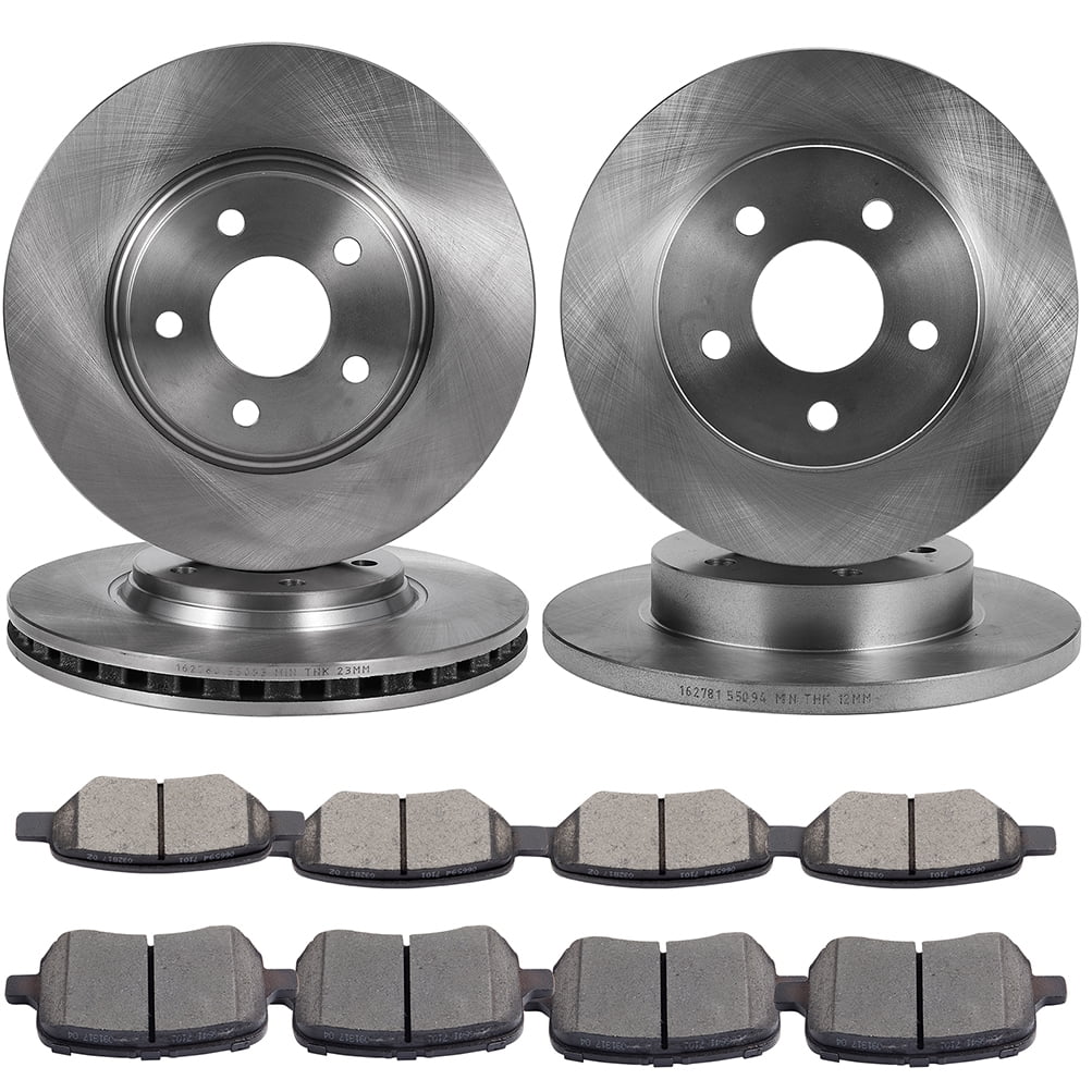 Brake Rotor and Pad, SCITOO Front Rear Discs Brakes Rotors and Ceramic Brake Pads fit for Chevy