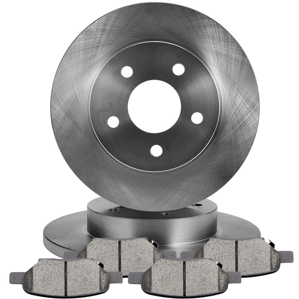 Detroit Axle Front Brake Rotors And Pads Kit – Ceramic Pads, 11.65” Plain Rotors – Fits Chevy Malibu Cobalt HHR, Pontiac G6 G5 Pursuit, Saturn Ion