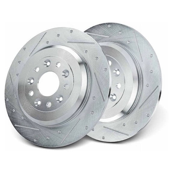 Brake Rotor Set 2 - Compatible with 2009 - 2019 Ford Flex 3.5L V6 Naturally Aspirated 2010 2011 2012 2013 2014 2015 2016 2017 2018