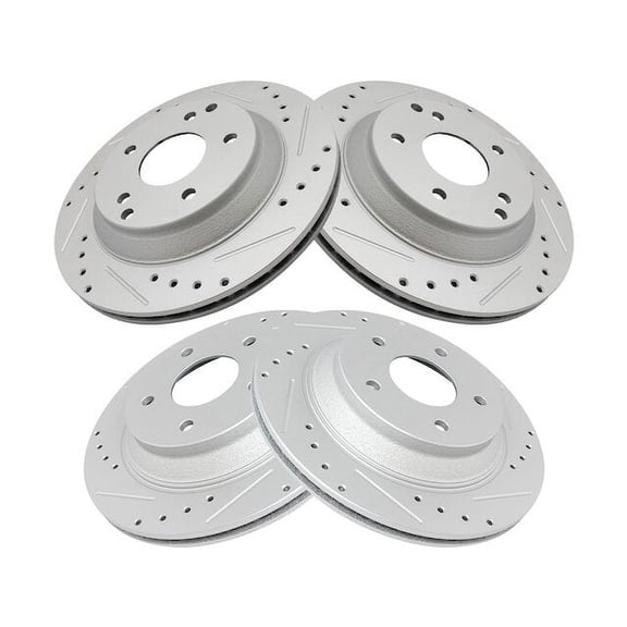 Brake Rotor Set 4 Piece - Compatible with 1988 - 1996 Chevy Corvette 1989 1990 1991 1992 1993 1994 1995