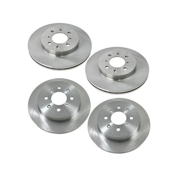 Brake Rotor Set 4 Piece - Compatible with 2002 - 2003 Honda Civic Si