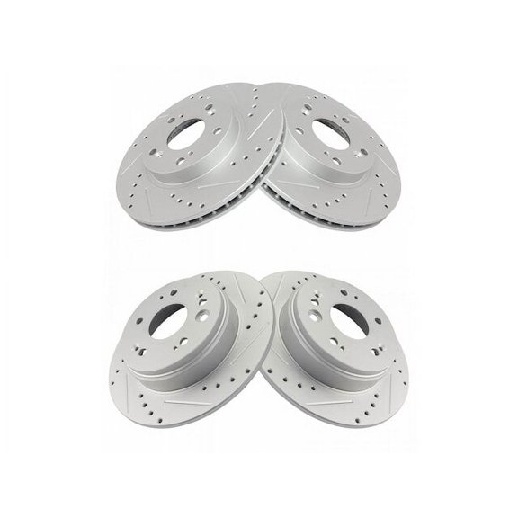 Brake Rotor Set 4 Piece - Compatible with 2002 - 2004 Honda CR-V 2003