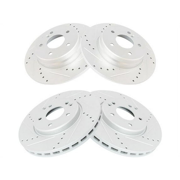 Brake Rotor Set 4 Piece - Compatible with 2003 - 2005 Mercedes-Benz C240 4Matic Sedan 2004