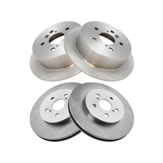 Brake Rotor Set 4 Piece - Compatible with 2006 - 2007 Toyota Highlander Hybrid 3.3L V6