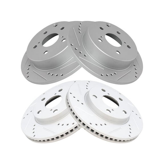 Brake Rotor Set 4 Piece - Compatible with 2006 - 2018 Toyota RAV4 LE 2007 2008 2009 2010 2011 2012 2013 2014 2015 2016 2017