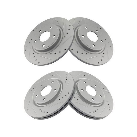 Brake Rotor Set 4 Piece - Compatible with 2012 - 2018 Dodge Journey 2013 2014 2015 2016 2017