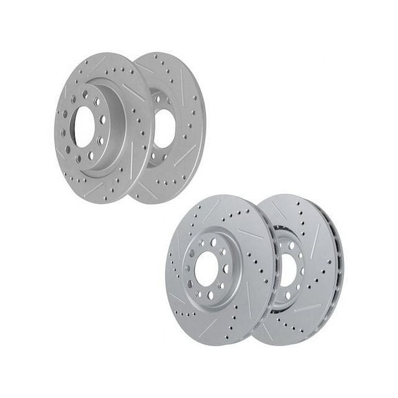Brake Rotor Set - Compatible with 2018 Volkswagen Tiguan Limited Base