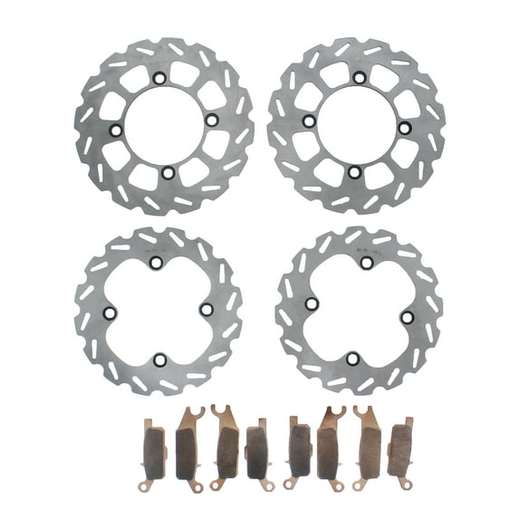 Brake Rotors & Brake Pads Yamaha Grizzly 550 YFM550 2009-14 Front & Rear RipTide
