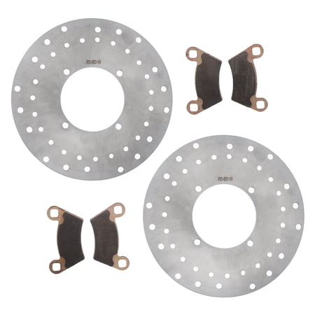 Brake Rotors Disc & MudRat Brake Pads Polaris Ranger 500 2X4 2006-07 Front