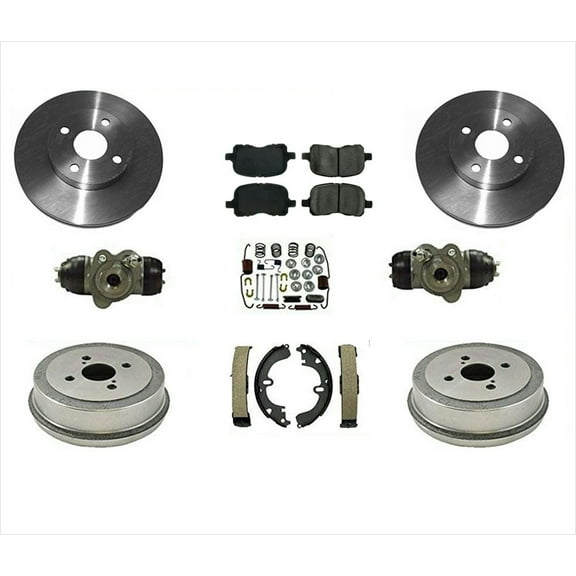 Brake Rotors Pads Drums Shoes Cyl. Sprs 00-02 For Toyota Corolla 9PC KIT. NO ABS