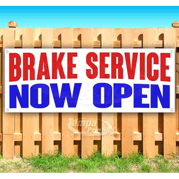 Brake Service Now Open 13 oz Vinyl Banner With Metal Grommets