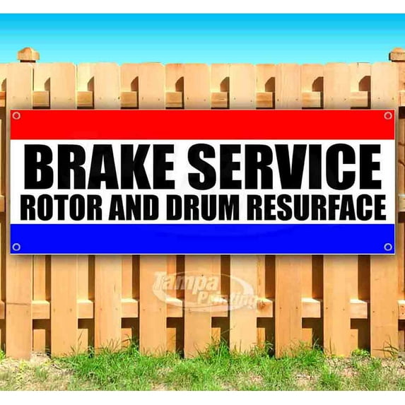 Brake Service Rotor And Drum Resurface 13 oz Vinyl Banner With Metal Grommets