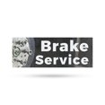 thumbnail image 1 of Brake Service Vinyl Decal 24 Inch x 9 Inch Weatherproof Heavy-Duty Adhesive Backing | Auto Repairs, Safety Inspections, Expert Mechanics | Made in USA, 1 of 6