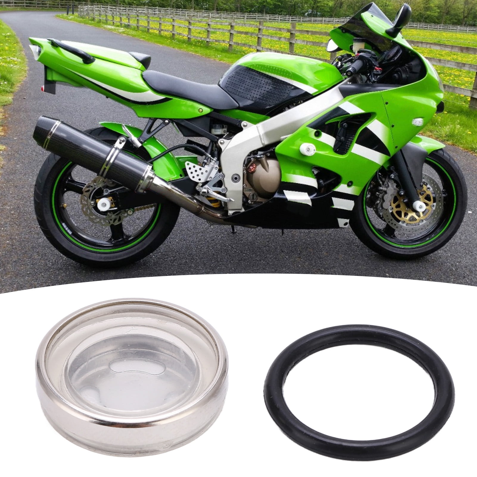 Brake Sight Glass, Motorcycle Brake Master Cylinder Reservoir Sight Glass Front Rear Universal