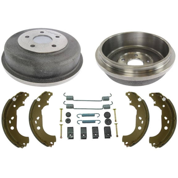 BrakeDrumPro Raised Brake Drum and Shoe Kit - D3EA Certified - for Ford Trt 2010-2013 - for Superior Rgt, Rear Left/Right for Fit - Powder Coated, Includes All Essential Hardware