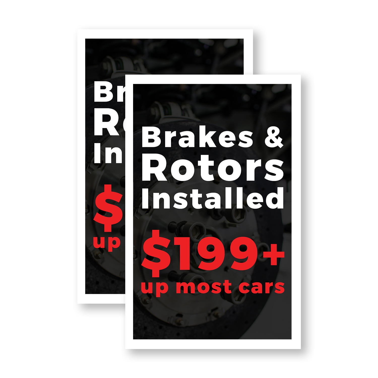 Brakes and Rotors Installed (2-Pack) 24 Inch x 36 Inch Vinyl Decals ...