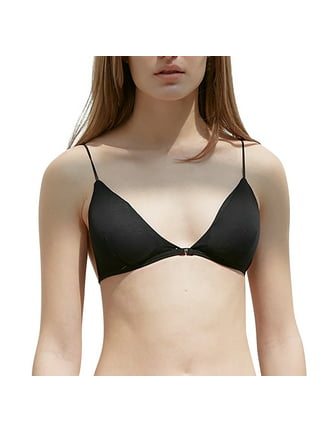 Noarlalf bras for women Bralette For Women Girls Teens Low Support Triangle  V Neck Bra Front Button Slim Strap Training Bra Padded Wire underwear