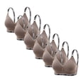 thumbnail image 1 of Bralette for Women Cups 6 Pack Women's Full Cover Comfortable Bra, Push up Underwear Adjustable Printed Straps Thin Cup Comfortable Sleeping Daily Bras Gray XL, 1 of 2