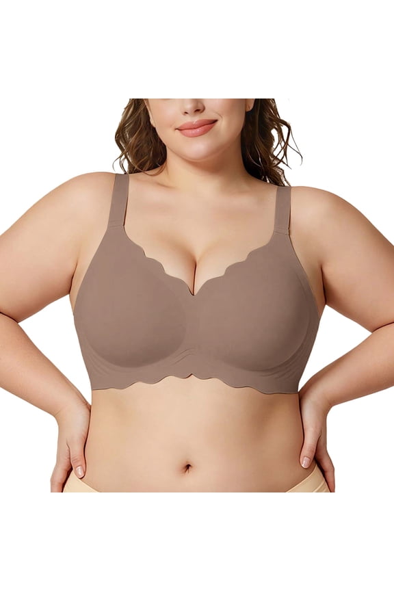 Bralette for Women, Full Coverage Supportive Bra Plunge V Neck Wirefree Bra Plunge V Neck No Underwire Beach Plunge V Neck Low Cut Bra Criss Cross Back Supportive Bra, Gray S