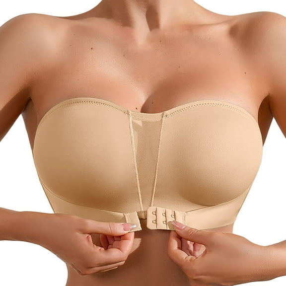 Bralettes – Seamless Padded Fit for Sleep and Yoga Women's Comfortable Large Thin Sagging Side Beauty Back Shining No Steel Ring Wrapping Bra