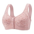 thumbnail image 1 of Bralettes Women Fashion Non Steel Front Buckle Vest Style Underwear V-Neck Back-Smoothing Bra Feature Hook and Eye Closure Full-Figure Bra Style Y-201 , Gold-a XXL, 1 of 2