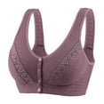 thumbnail image 1 of Bralettes for Women Lace New Daily Bras for Older Women Front Closure Comfortable Bra for Seniors Comfort Bras for Elderly No Wire Cotton Bras Womens Wireless Bra Seamless Bra Purple, 1 of 3