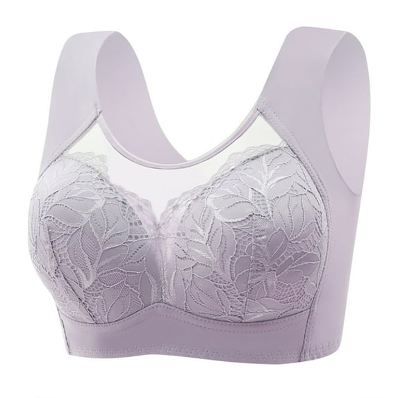 Bralettes Women Padded Bra Feature V-Neck Longline Bra Style W-324 Purple 36