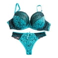 thumbnail image 1 of Bralettes for Women Thong Lace Color Matching Plus Size Push Up Briefs Comfortable Breathable Lightweight Shaping Delicate Daily Bra Panties Set Sizes 38DE, 1 of 3