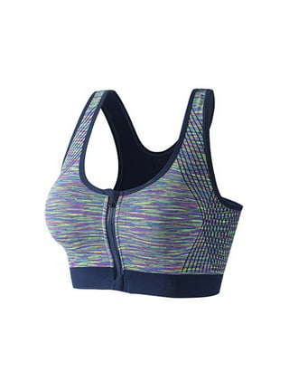 Sports Bras for Women Deals!AIEOTT Sexy Plus Size Front Closure Wireless  Bra，Fitness Running Shockproof Yoga Tank Top Front Zipper No Steel Ring