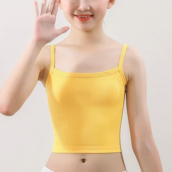 Bralettes for Girl Lace New 8-12 Years Girls' Underwear Development Period Comfortable Breathable Small Student Bra Thin Style B-12 Yellow M