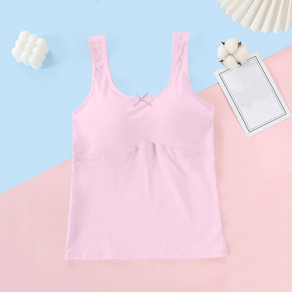 Bralettes for Girl Padded New 8-12 Years Girls' Underwear Development Period Comfortable Breathable Small Student Bra Thin Style B-13 Pinky L