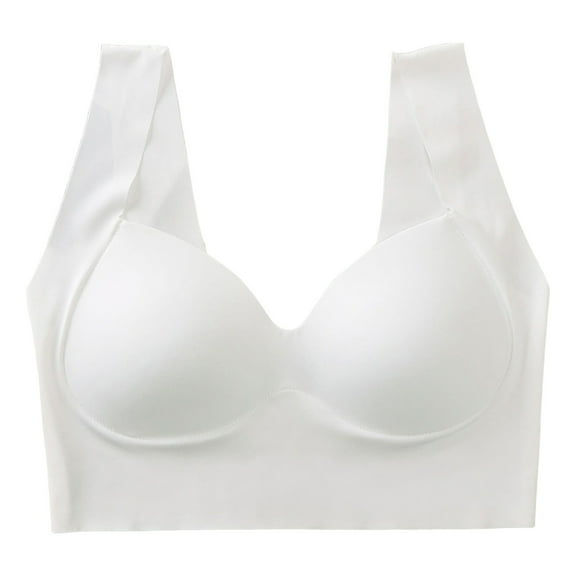 Bralettes for Women Comfortable Adjustable Bra No Underwire Seamless Bra For Women White One Size