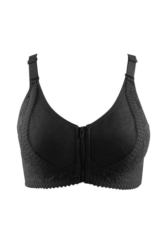 Bralettes for Women Custom Gym Push Up Elastic Straps Front Zipper Yoga Sports Bra For Women High Sports Bra Black 42