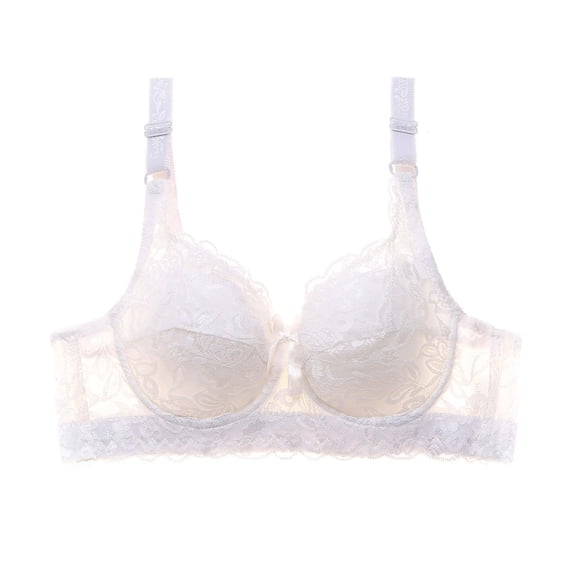 Bralettes for Women Lace No Underwire Bra Feature V-Neck Nursing Bra Style W-1570 White 4XL