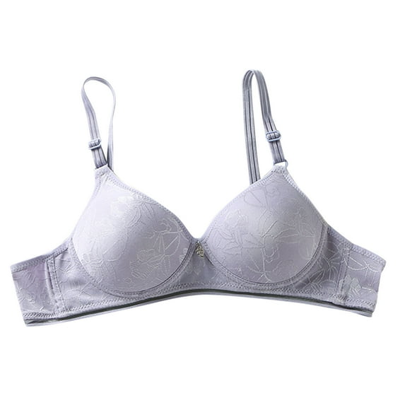 Bralettes for Women Lace Seamless Bra Feature V-Neck Molded Bra Style W-174 Blue M