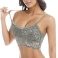 thumbnail image 1 of Bralettes for Women Lace Wireless Bra Neck Racerback Crop Top Adjustable Lingerie No Padded Bras for Women no Underwire Plus Size, 1 of 4