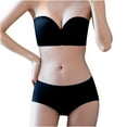 thumbnail image 1 of Bralettes for Women No Underwire Bra Feature V-Neck Molded Bra Style W-1489 Black XL, 1 of 5