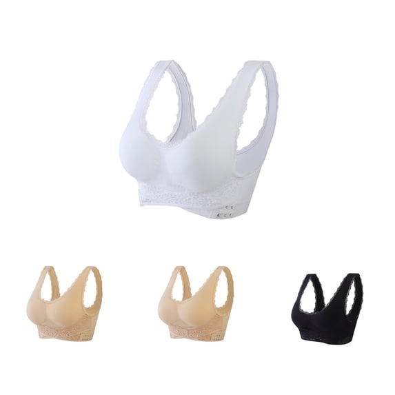 Bralettes for Women Padded Bra Feature V-Neck T-Shirt Bra Style W-1362 Black XL