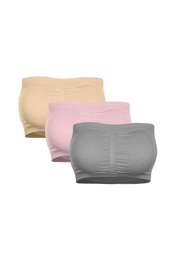 Bralettes for Women Plus Double Size Bandeau Top Removable Strapless Padded Stretchy Bra